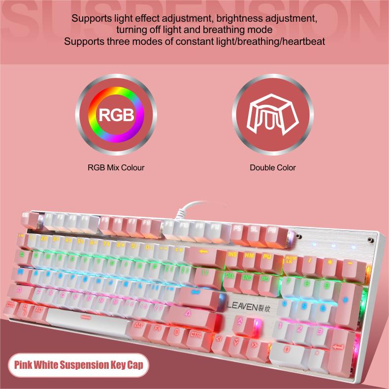 IOAOI K104 Fairy RGB Wired Mechanical Keyboard