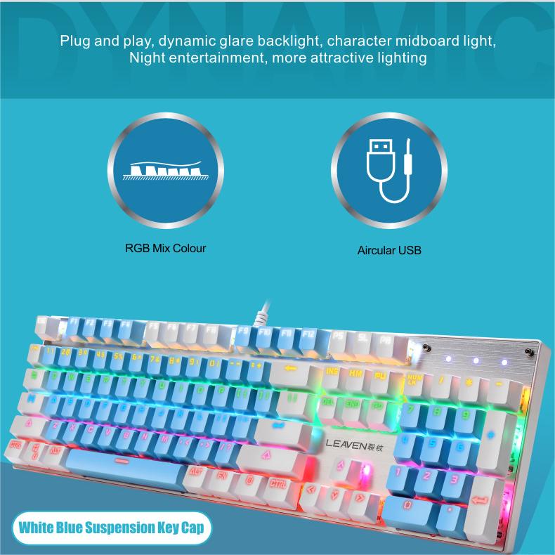 IOAOI K104 Fairy RGB Wired Mechanical Keyboard