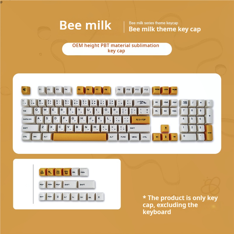 IOAOI  Bee Milk 117-Keys OEM Profile PBT Keycap Sets