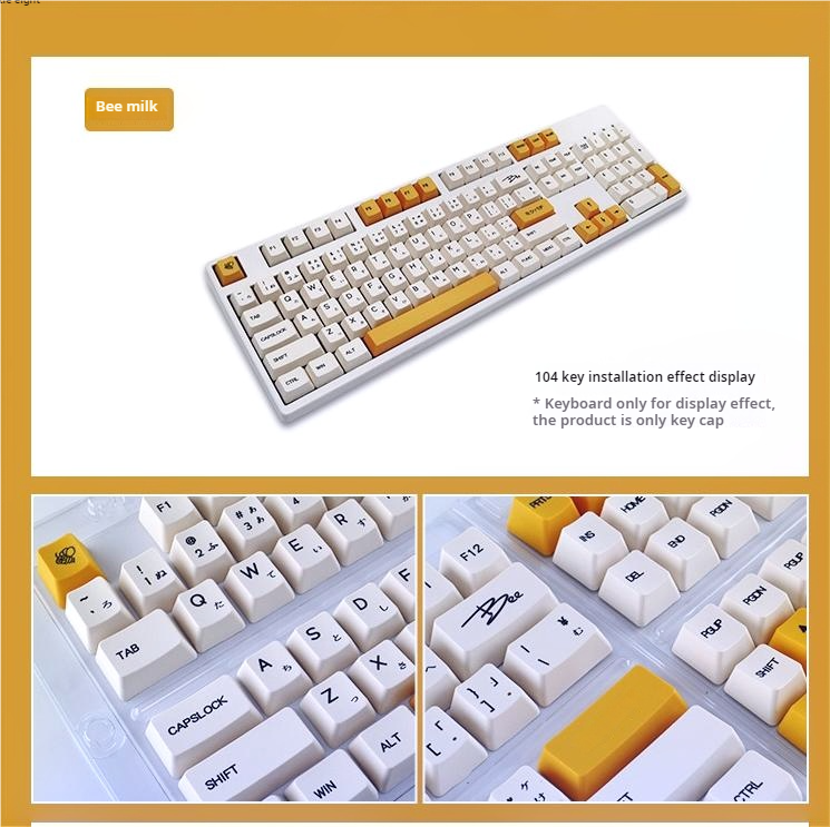 IOAOI  Bee Milk 117-Keys OEM Profile PBT Keycap Sets