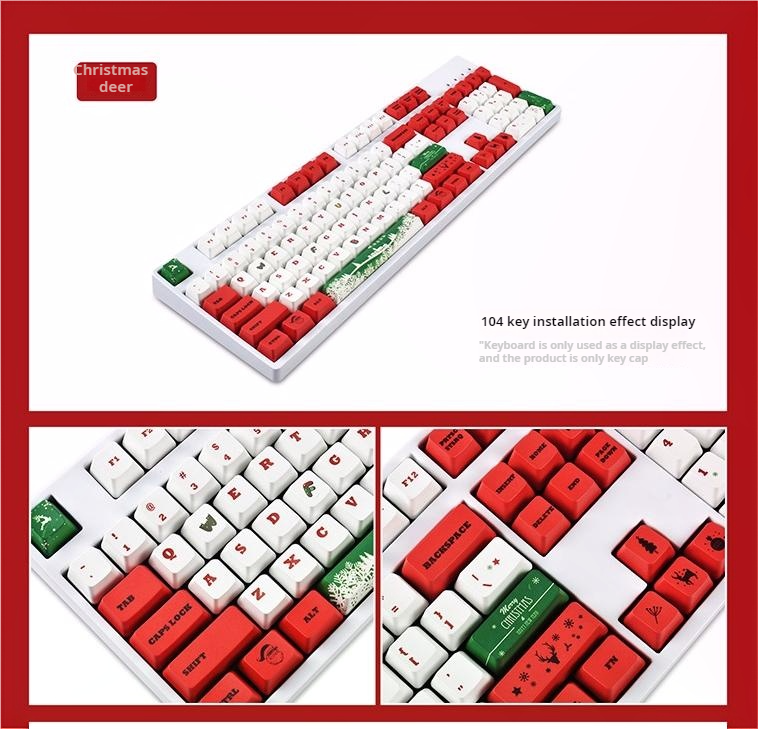 IOAOI Christmas Deer 117-Keys OEM Profile PBT Keycap Sets