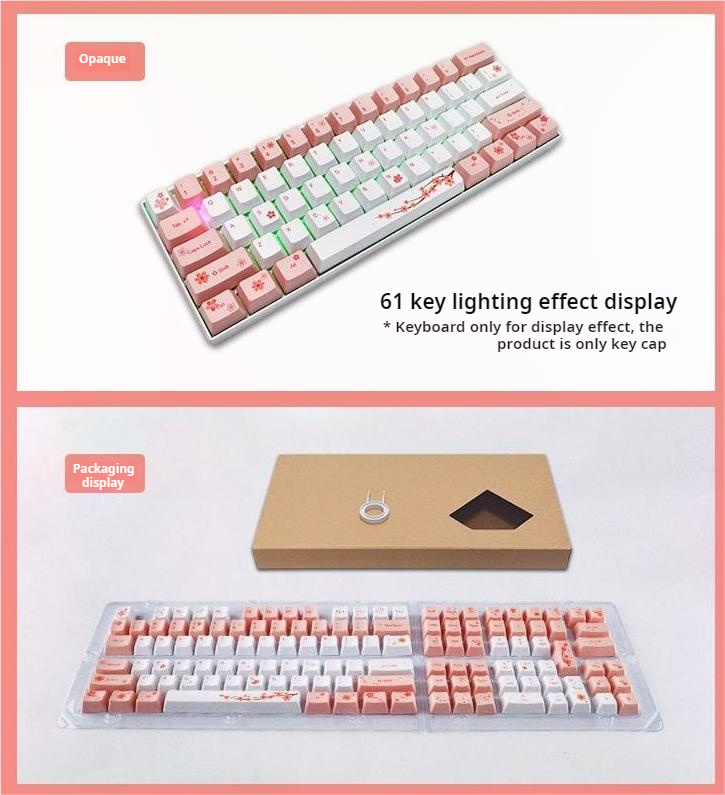 IOAOI  Cherry Pink 117-Keys OEM Profile PBT Keycap Sets