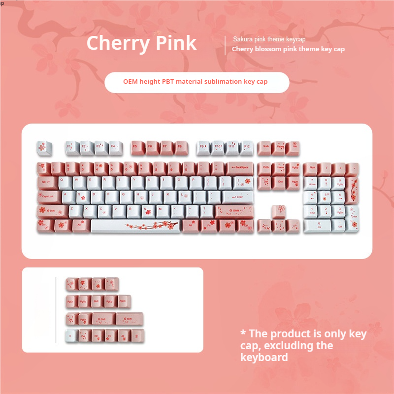 IOAOI  Cherry Pink 117-Keys OEM Profile PBT Keycap Sets