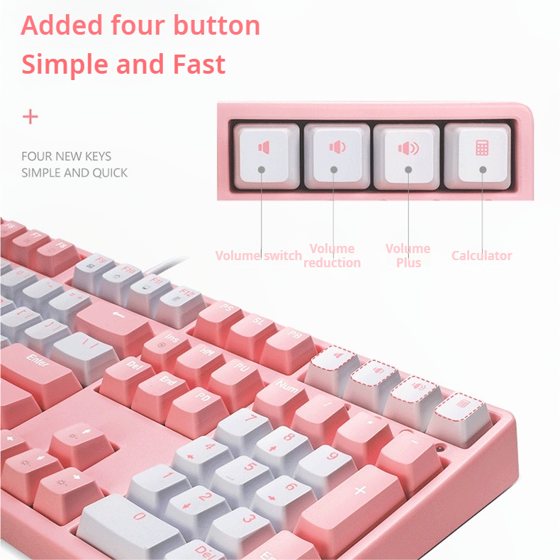 IOAOI K108 Sakura RGB Wired Mechanical Keyboard