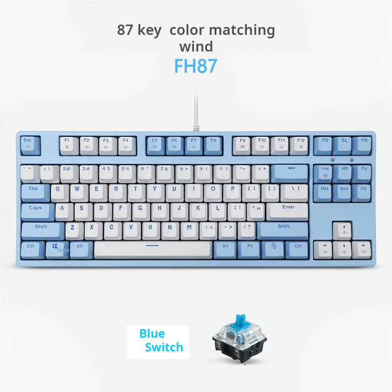 IOAOI K87 Blue RGB Wired Mechanical Keyboard