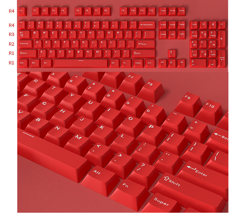 IOAOI  RED 126-Keys Cherry Profile PBT Keycap Sets