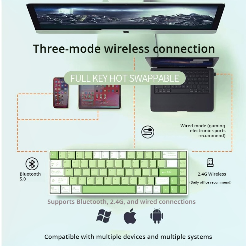 IOAOI K68 QINGHE RGB Wireless Mechanical Keyboard