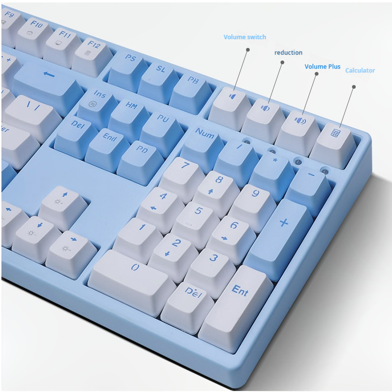 IOAOI K87 Blue RGB Wired Mechanical Keyboard